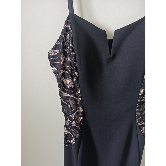 BCX Juniors Mini Bodycon Lace Dress Adjustable Straps Black Size11 - Picture 5 of 8